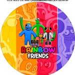 Adesivo redondo Rainbow Friends