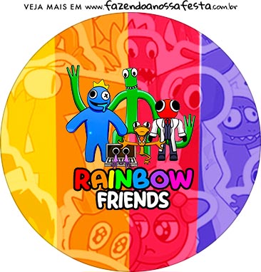 Capa de Caderno Rainbow Friends - Fazendo a Nossa Festa