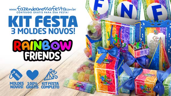 Kit Festa Rainbow Friends – Faça você a sua Festa! Moldes Grátis