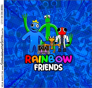 Capa de Caderno Rainbow Friends - Fazendo a Nossa Festa