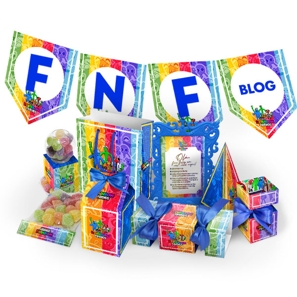 Kit Colorir Rainbow Friends Revista Giz Lembrancinha