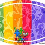Placa Elipse Rainbow Friends