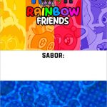 Rotulo para brownie Rainbow Friends