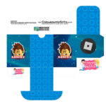Caixa Cesta Elemento 3D Roblox Girl - Fazendo a Nossa Festa