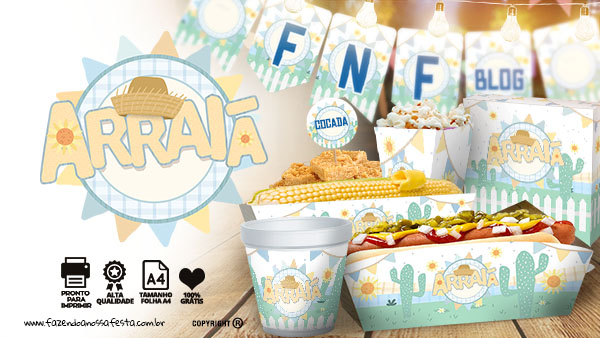 Kit Festa Junina Azul Infantil – Faça uma linda festa