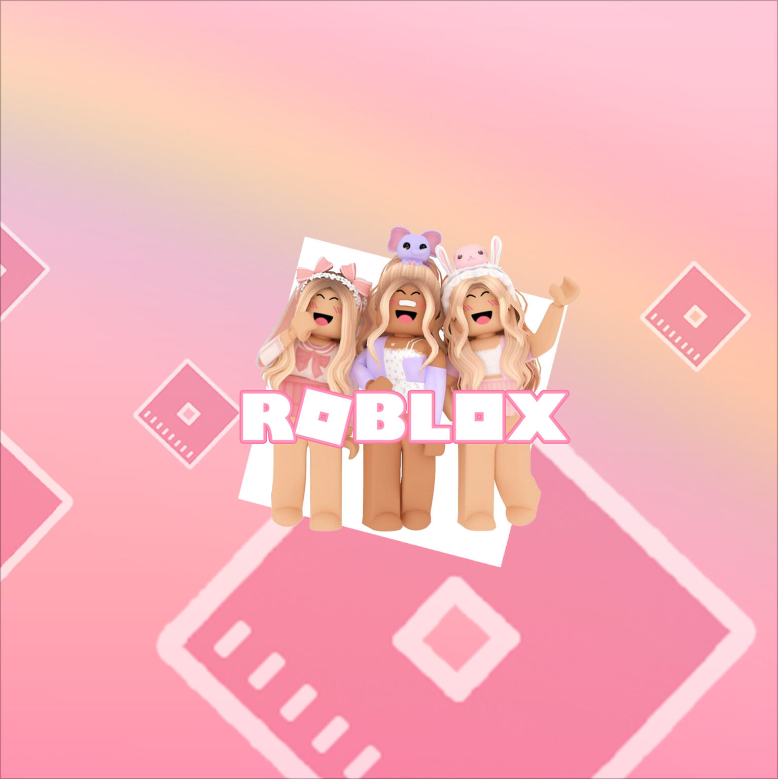 Molde Quadrado Kit Digital Roblox Rosa Fazendo A Nossa Festa