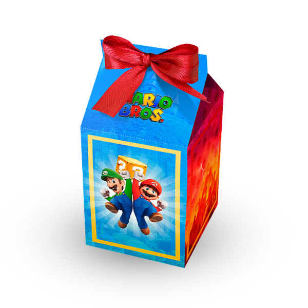 Caixa Milk Montado Tema Mario Bros Filme