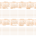 Calendario 2024 Folha Inteira Laranja