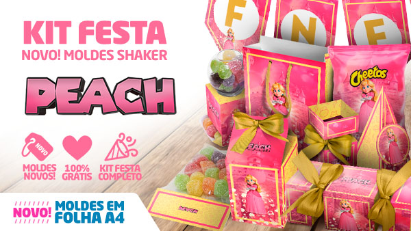 Kit Digital Peach Princesa do Mario Bros Filme