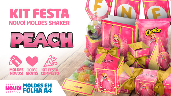 Topper de Bolo Princesa Peach - Decoração Princesa Peach