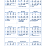 Mini Calendario Azul