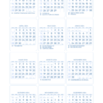 Mini Calendario Azul Cinza
