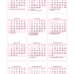 Mini Calendario Rosa