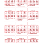 Mini Calendario Vermelho
