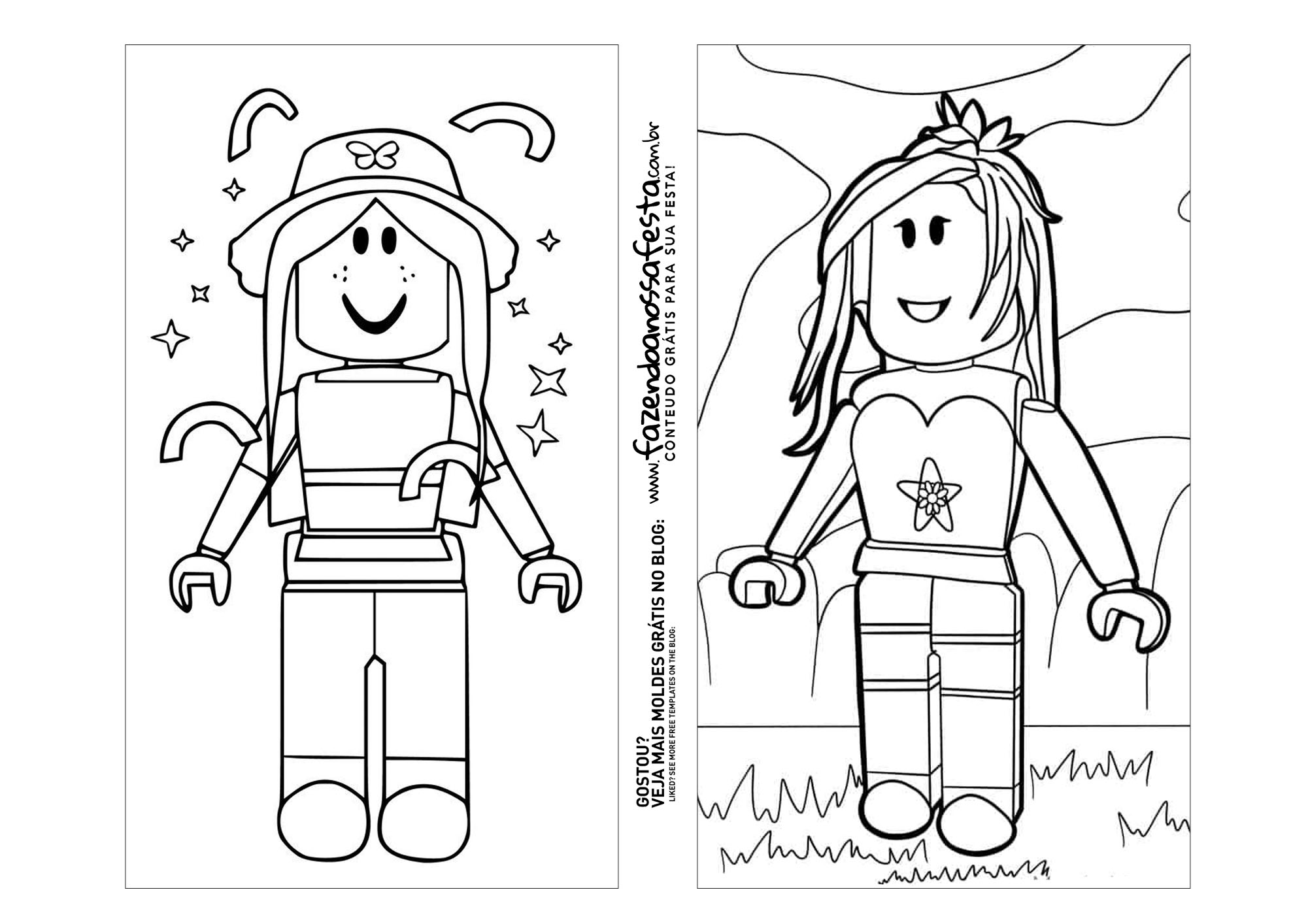 Desenhos para colorir Roblox Menina - Desenhos para colorir grátis