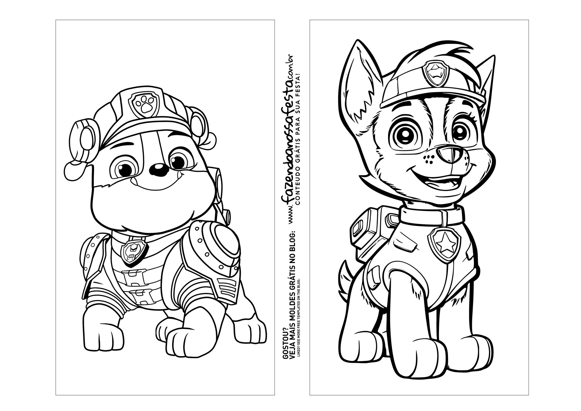 Desenhos da Patrulha Canina para Colorir