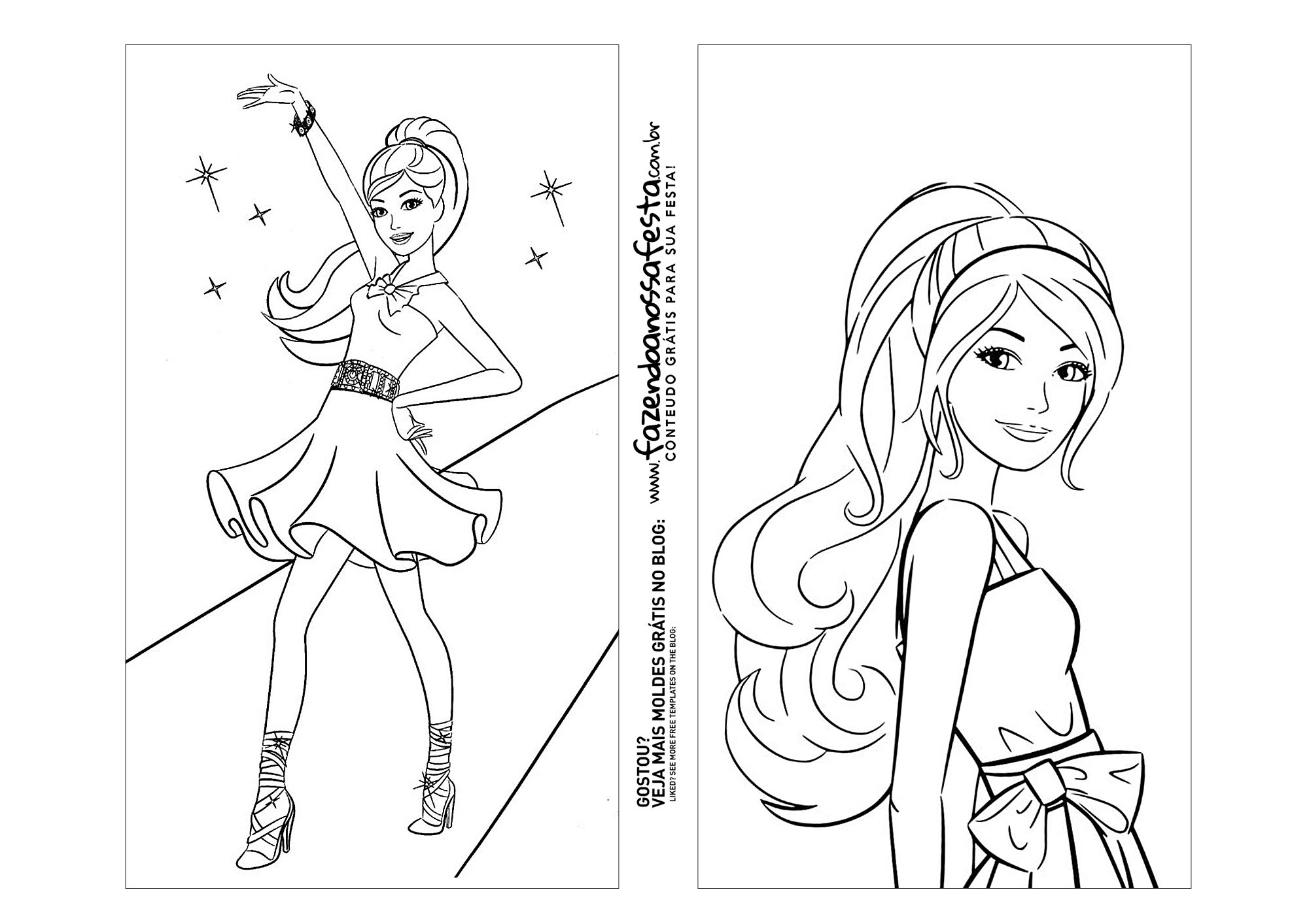 Desenhos da Barbie Para Colorir - Coleção 1 - Desenhos Para Colorir