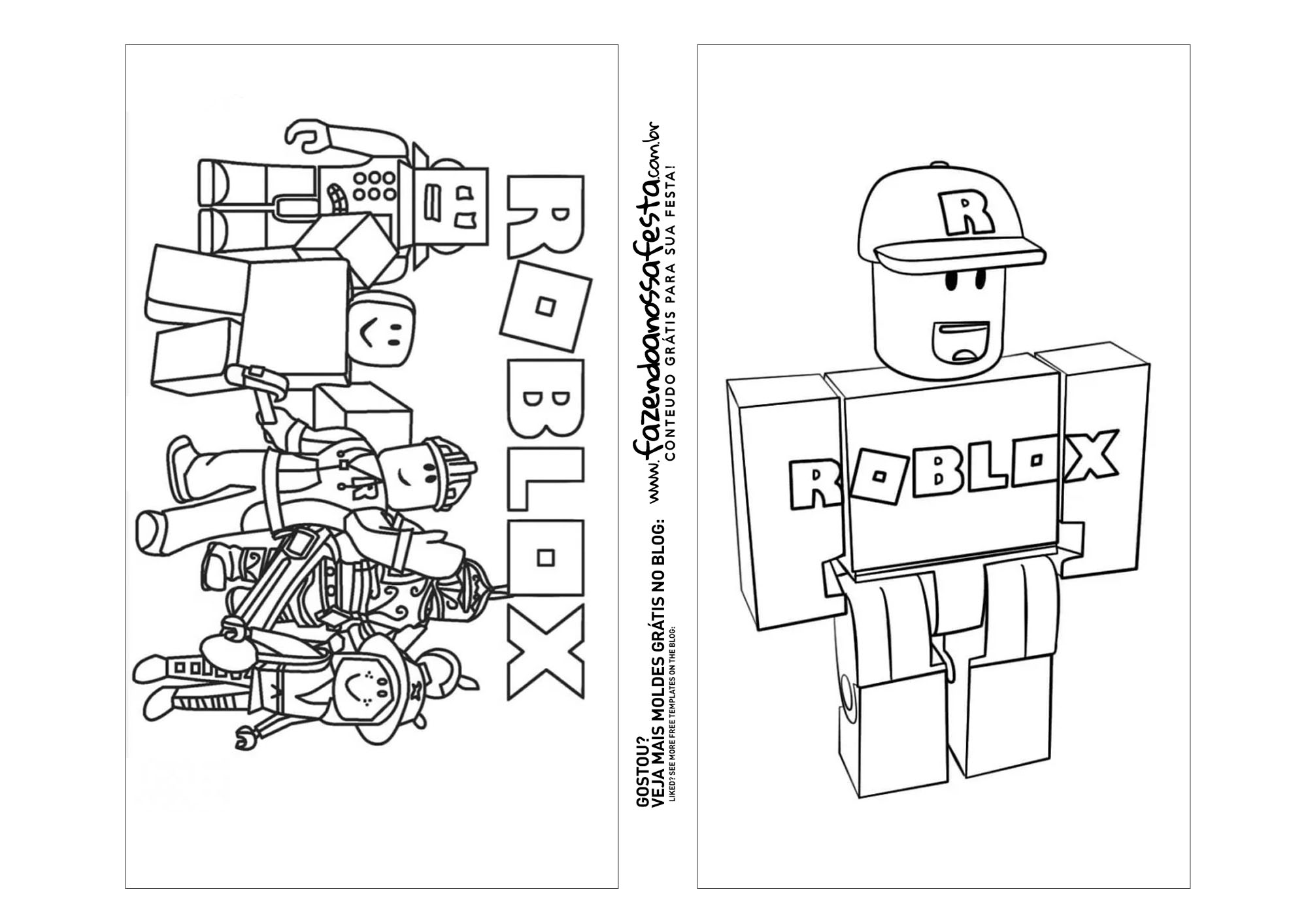 Capa Maletinha Interna Livro de Colorir Roblox - Fazendo a Nossa Festa