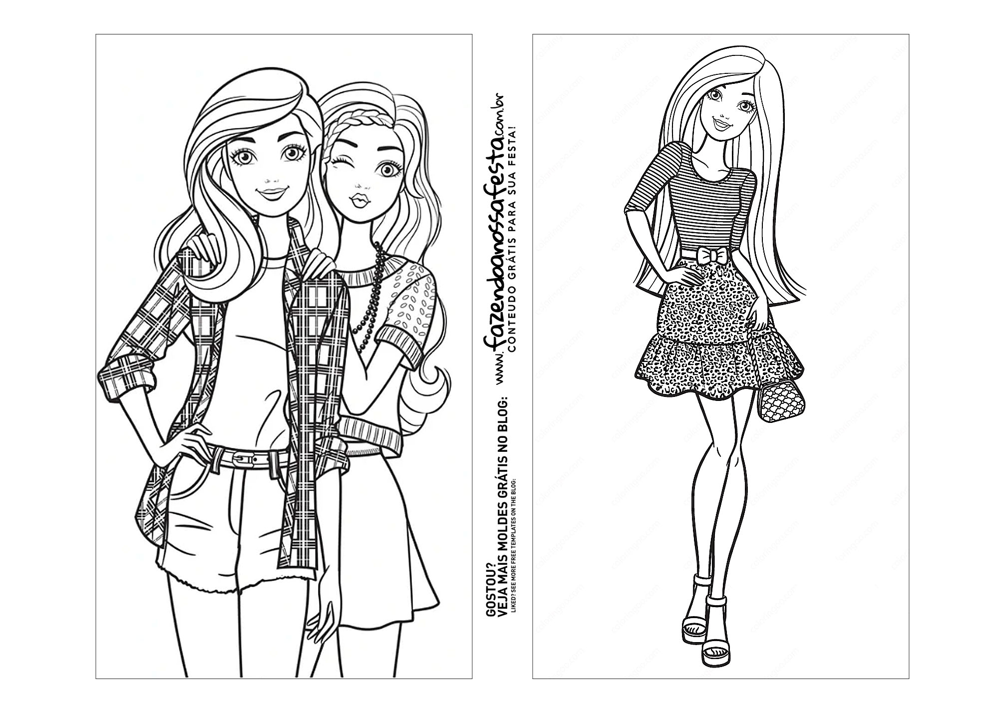 Barbie para colorir  Barbie coloring pages, Barbie drawing