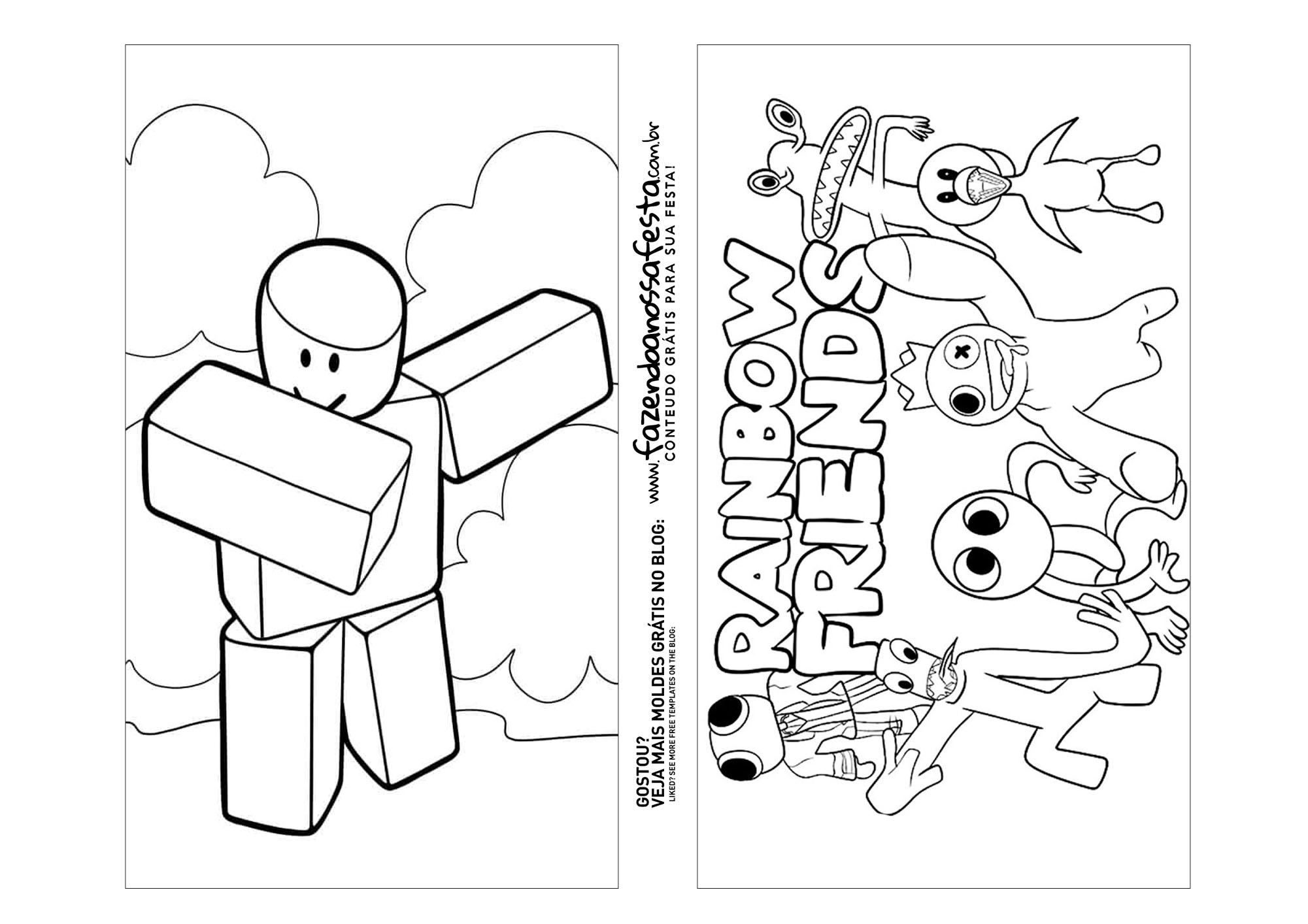 desenho para colorir roblox rainbow friends