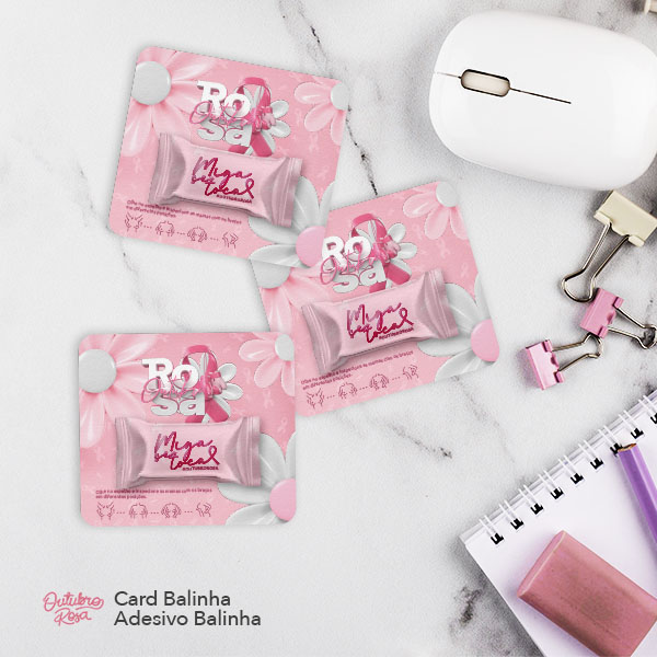 Card Com Balinha- Outubro Rosa