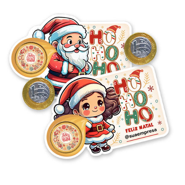 Detalhes Cartão de Natal para moeda de chocolate 4