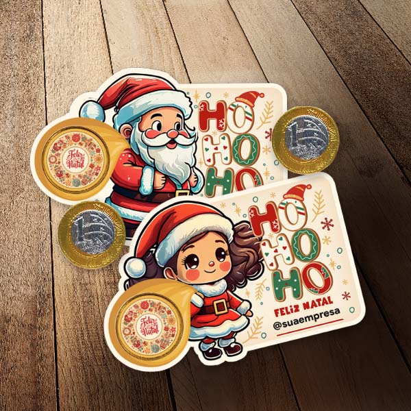 Detalhes Cartão de Natal para moeda de chocolate 5