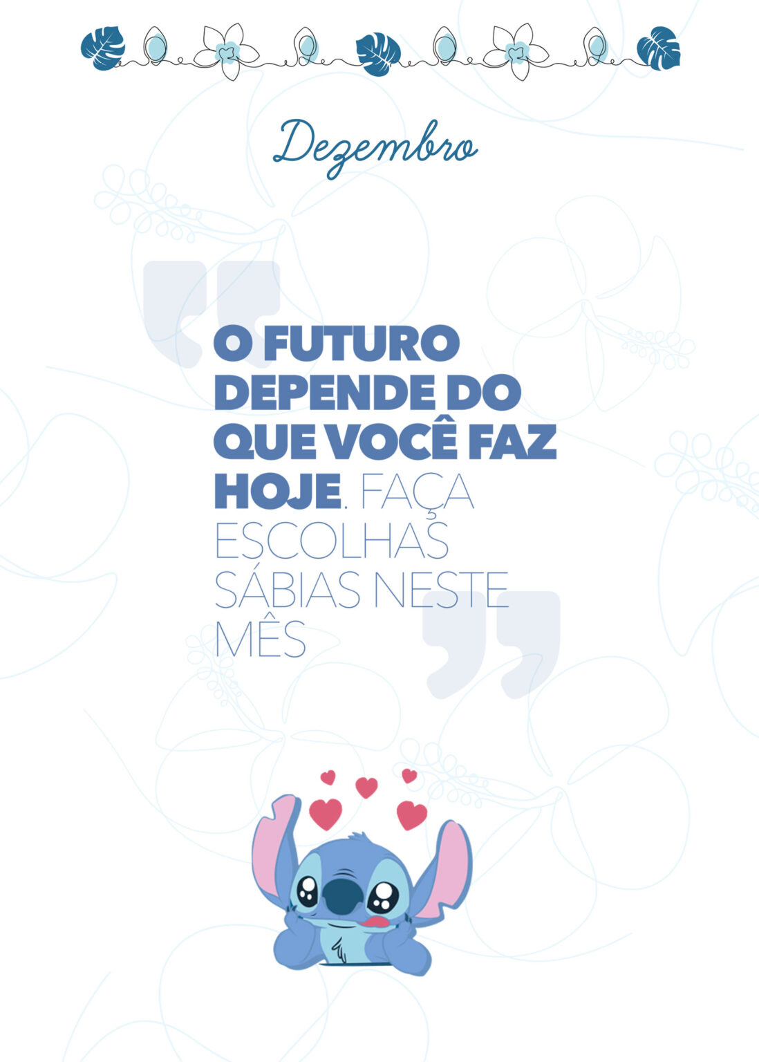 Dezembro Capa Planner Stitch Fazendo A Nossa Festa