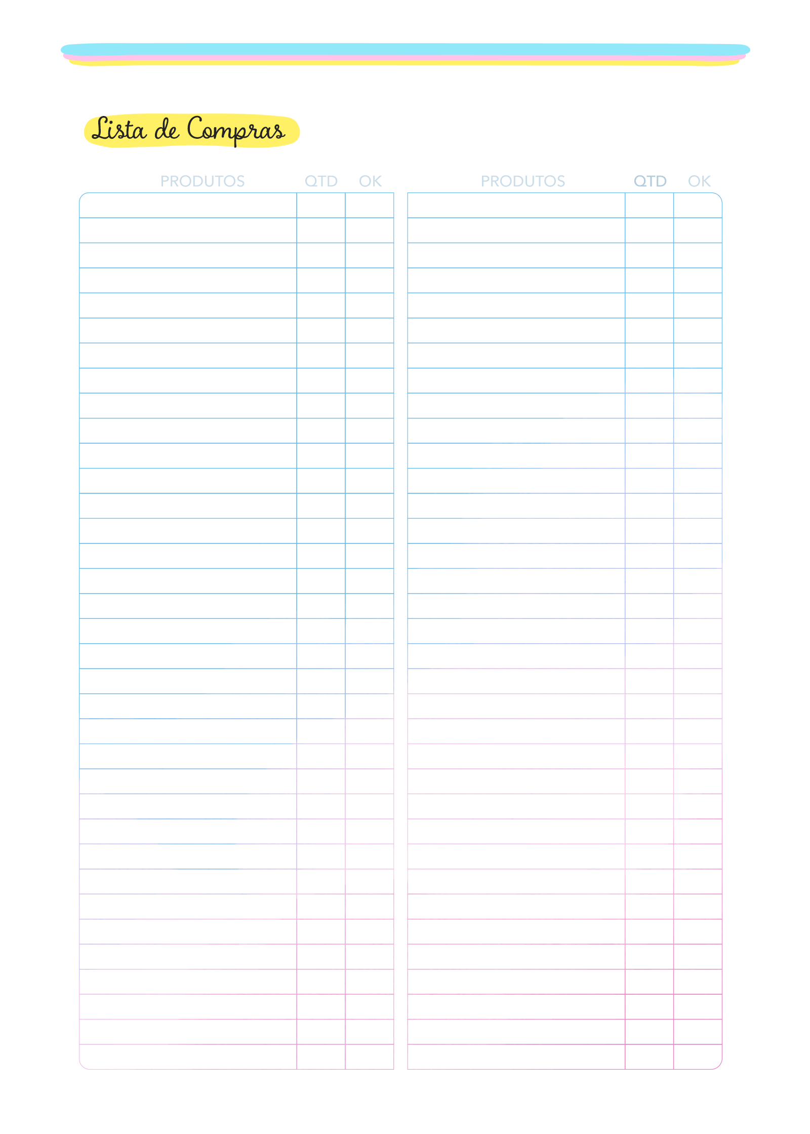 Lista de Compras Planner Colorido 25