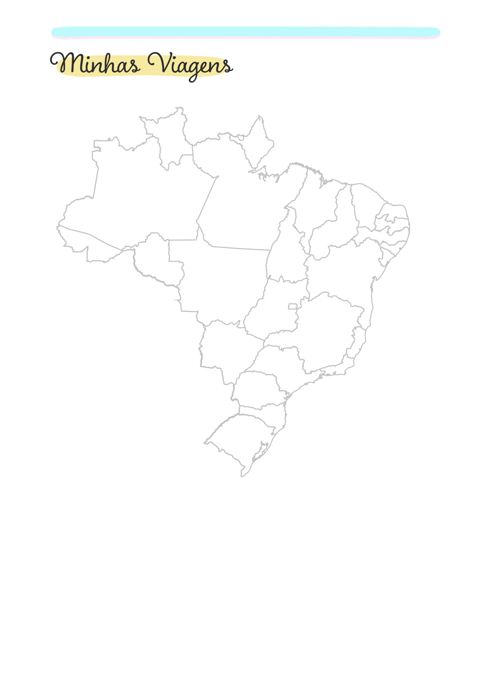 Minhas Viagens Brasil Planner 2024 Colorido