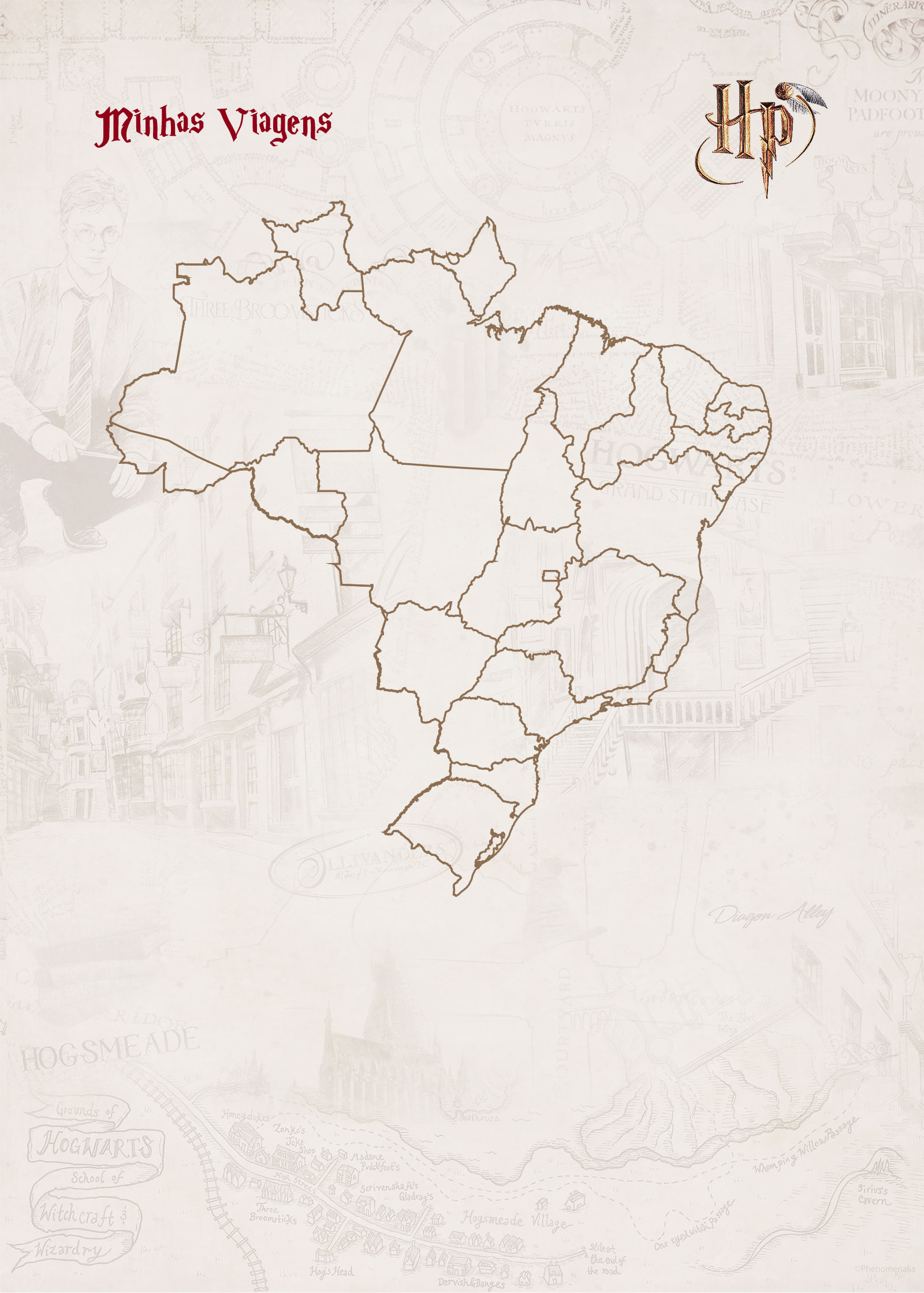 Minhas Viagens Brasil Planner 2024 Harry Potter