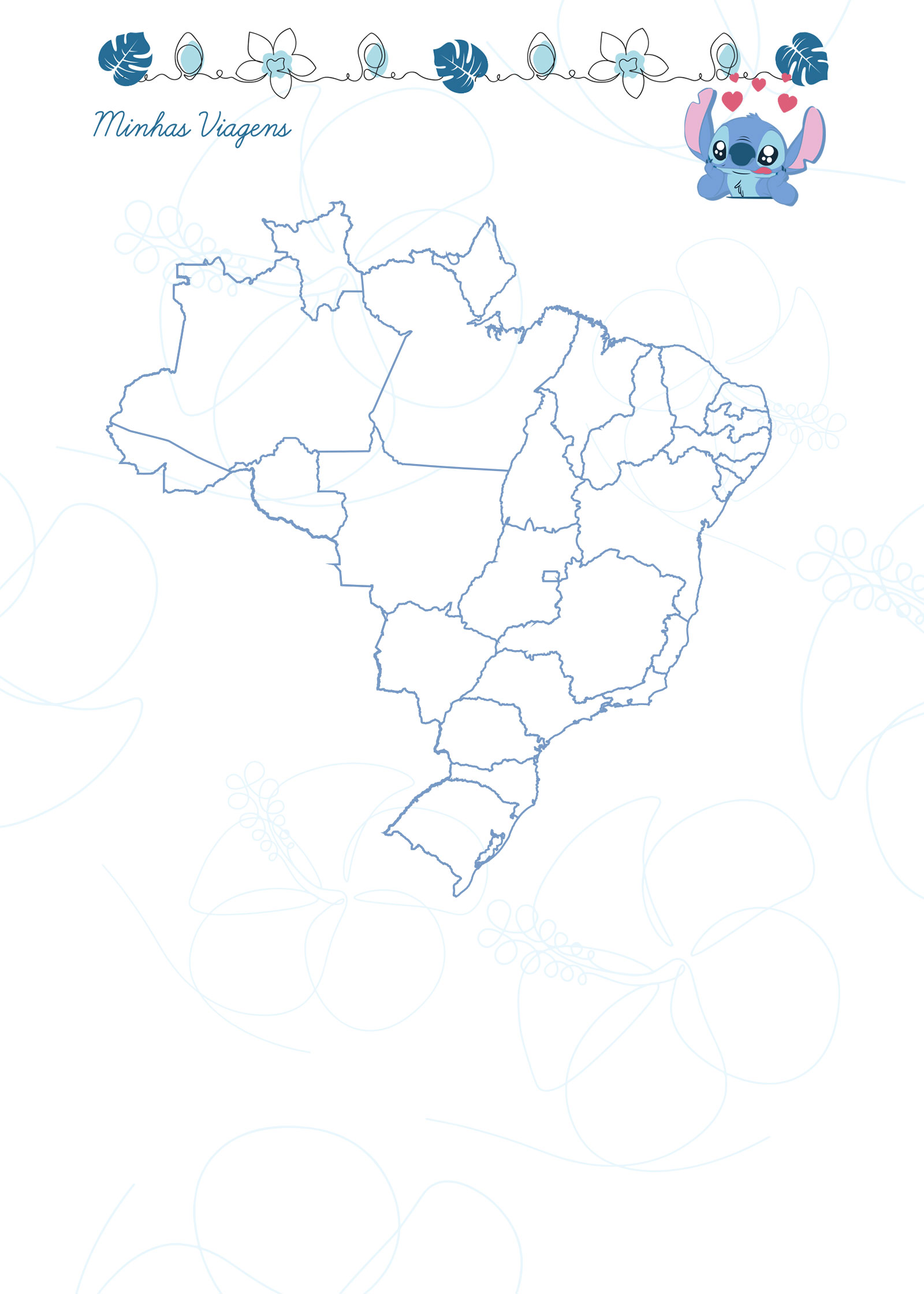 Minhas Viagens Brasil Planner 2024 Stitch