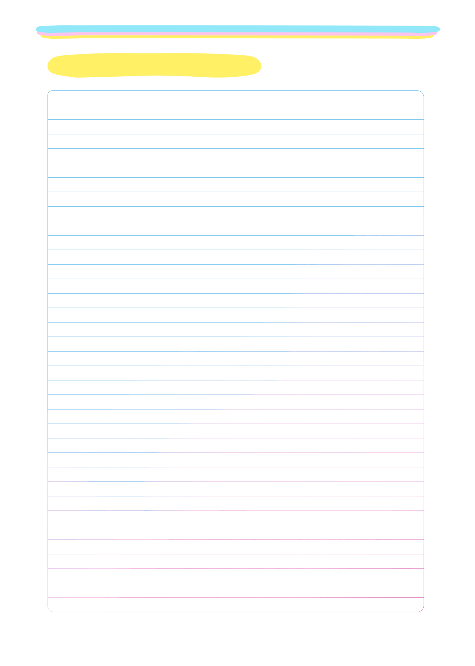 Pagina em Branco Listada Planner Colorido 25