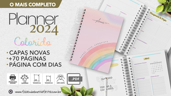 Planner Colorido 2024 para Imprimir – Download Grátis