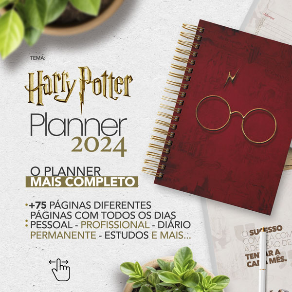 Planner 2024 Harry Potter Fazendo a Nossa Festa