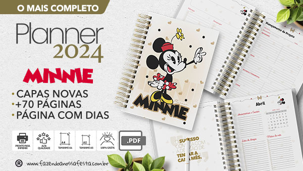Planner 2024 Minnie para Imprimir – Download Grátis
