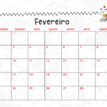 2 Fevereiro Calendario Mensal Snoopy