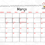 3 Marco Calendario Mensal Snoopy