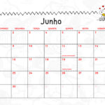 6 Junho Calendario Mensal Snoopy