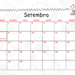 9 Setembro Calendario Mensal Snoopy