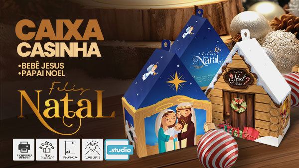 Surpreenda com o Molde da Caixa Casinha de Natal