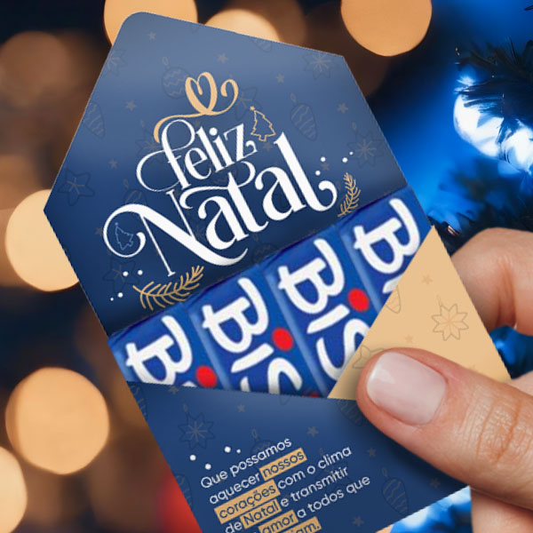 Caixa Mini Envelope de Natal Azul