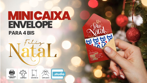 Caixa Mini Envelope de Natal – Cabe 4 Bis!