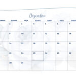Calendário Mensal 2024 Rosas Azul e Borboleta Dezembro
