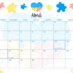 Calendario Mensal Abril Autismo