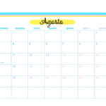 Calendario Mensal Agosto