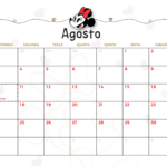 Calendario Mensal Agosto Minnie