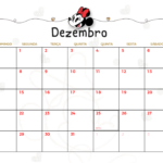 Calendario Mensal Dezembro Minnie