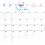 Calendario Mensal Dezembro Stitch e Angel