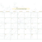 Calendario Mensal Fevereiro